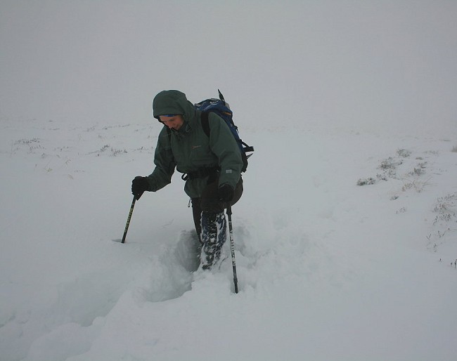 Challenging visibility and conditions on Ben Vrackie - an easy hill in summer, but not always so in winter  © Dan Bailey