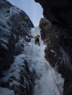 On the last steep pitch of Point Five Gully