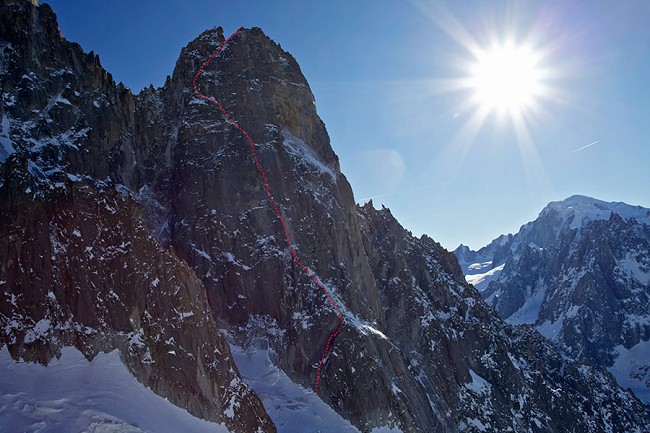 The line of the Lesueur Route  © Jon Griffith / Alpine Exposures