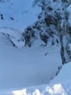 Looking down Easter Gully from the cornice.