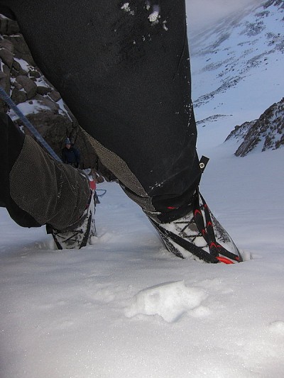Easy snow gullies - ideal habitat for a B2 boot like Kibos  © Dan Bailey