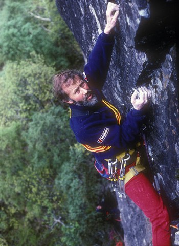 Chris Bonington on Prana, Black Crag, Borrowdale  © Chris Bonington Picture Library