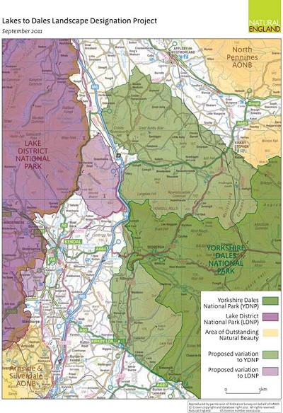 Lakes to Dales map  © Natural England