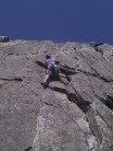 Me negotiating the overhang at pinch (HS)