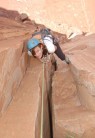 Crack climbing in Moab
