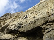 Mike R on traverse of Tudor Rose