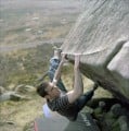 Gavin Grey hanging that perfect rail on Elemental F6c at Thorn Crag