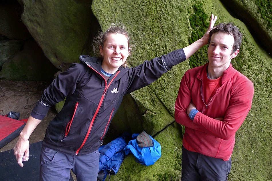Sophie Evitt and James McHaffie at Brimham Rocks, Yorkshire.  © Jack Geldard