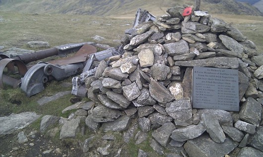 The memorial to the airmen who died in the accident during the war. great Carrs Summit.  © dangerdave