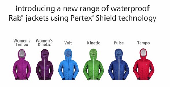 The Spring 2012 range of Pertex Shield garments