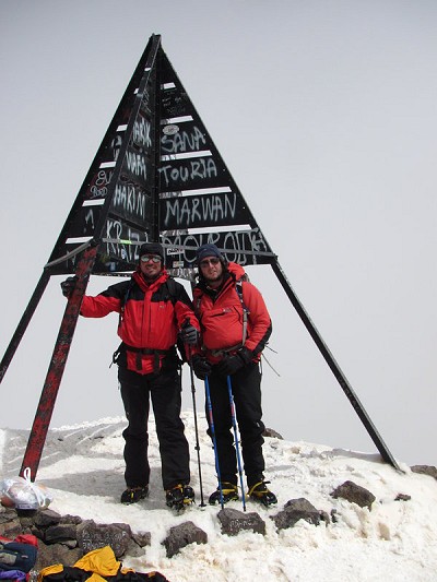 Hywel and Rob, Summit of Toubkal March 2012  © Rob Gob