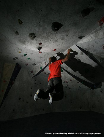 Climber cranking hard at the 2011 ROCFest  © Craig Bailey & Chris Fox