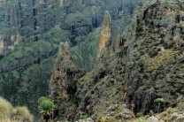 Pinnacles in the Gorges Valley from Chogoria Route, Mount Kenya