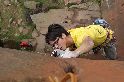 Brian Kim looks for gear on London Wall  © Wild Country Collection