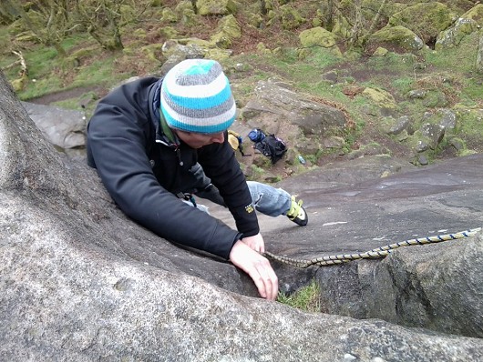 Trying to make a wet climb look good  © rocktigger