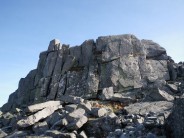 The front face of the crag overlooking the lake