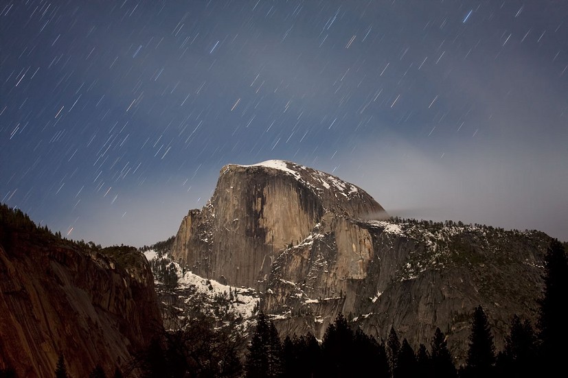 Star trails above Half Dome, Yosemite  © Ice Nine