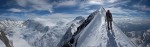 Stitched shot approaching the Eiger Summit after climbing the 1938 route