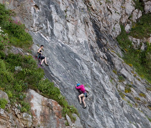 Climbers enjoying the evening Sunshine at Anstey's  © Justin T