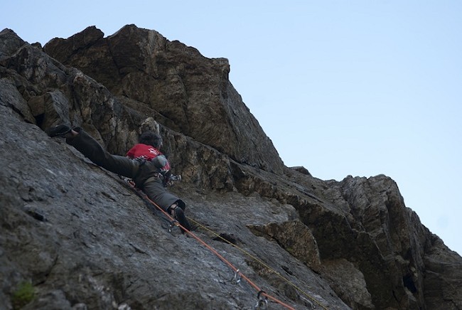 James McHaffie on The Tower of Midnight (E8) Llanberis Pass  © Mark Reeves