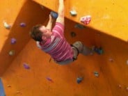 My climbing partner and cousin Mark bouldering at the Reach