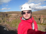 Me at the top of the Old Man of Hoy, more grimace than smile reflecting my feelings :-)