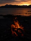 Cullin ridge, sunset colours and midge deterent fire