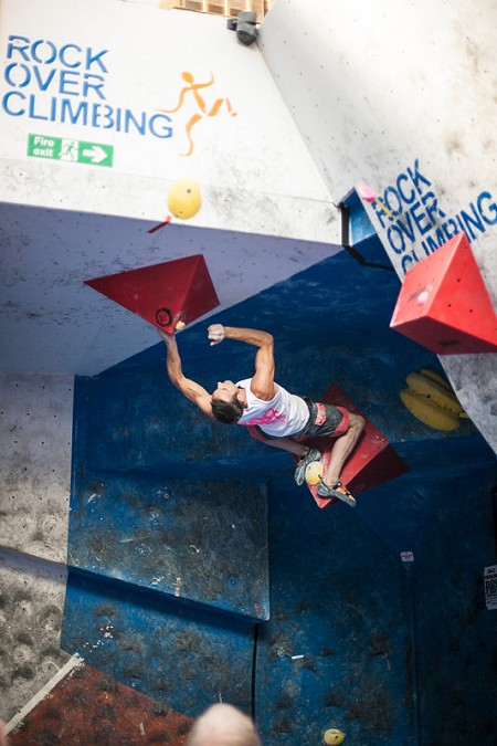 James Kassay in the finals. Photo courtesy of James Godwin  © Rock Over Climbing