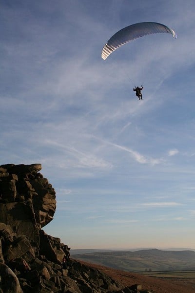 Paraponter flying past "The Buttress"  © andyblain