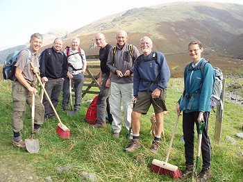 A volunteer group at Dunmail Raise last year  © Friends of the Lake District