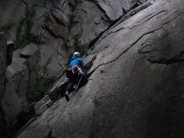 Fist pitch of Oberon. Yet another dry day at Tremadog when everywhere was damp or raining