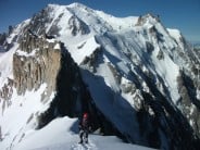 Coming up to the summit of the Midi Plan