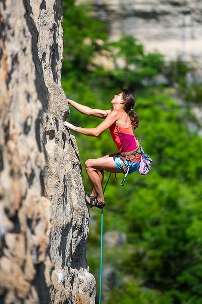 Nina Caprez, a Petzl Rock Team athlete as seen on the crags of Millau, France.  © www.alpine-photography.com