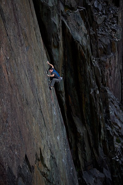 James McHaffie on 'The Meltdown' - The UK's hardest slab route, and possibly 9a  © Jack Geldard