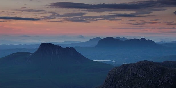 Stac Pollaidh and Suilven at dusk  © Jon Read