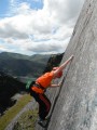 Celt (aged 10) on the First Ascent of 'The Olympic Torch' F6b+