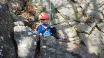 Olivia's First Climb Outdoors at 3 Years Old on "Living On A Knifes Edge" Well Pleased at How High She Got!
