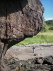 Most of the routes at Elephant Rock start under a good sized overhang