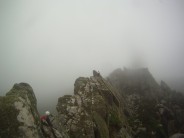 Climbing the ridge in fine weather