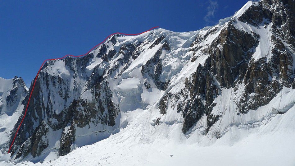 An overview of the Grand Pilier d'Angle, Mont Blanc  © Calum Muskett