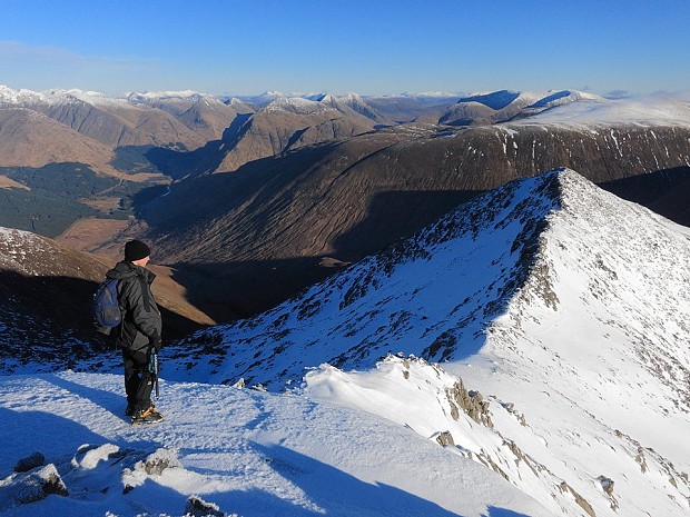Traversing five Glen Etive Munros - a minimal pack for a long winter day. Ross wore all his clothes and filled his pockets  © Dan Bailey