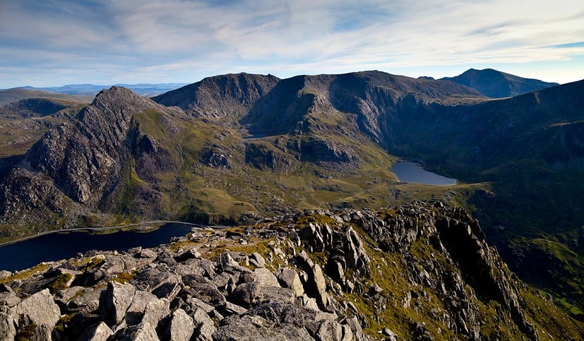 One of the great mountains views of Wales, Tryfan and the Glyderau from Pen yr Ole Wen  © David Dear