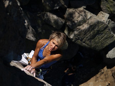 Ex-world champion and 8c+ climber Liv Sansoz  © Kendal Mountain Festival Collection
