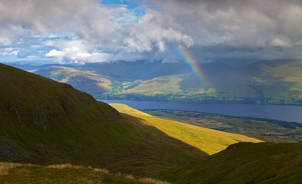 Whilst descending Ben Lawyers a rainbow shines over Loch Tay  © David Dear