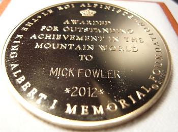 The King Albert I Mountain Award medal  © Mick Fowler
