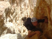 Martin Woolley on Diedro UBSA, Penon de Ifach carrying what felt like a small house on his back