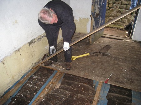 Stripping out the old floor  © Neil Reid