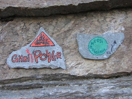 The routes have beautifully painted name plaques at the base  © Chrissi Igel