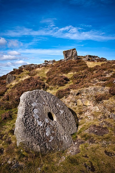 A partly crafted millstone at Curbar Edge.  © Rob Steptoe