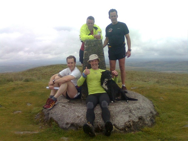 Runners on the highest point of the Preselis - Caz is the one with the cheesy grin  © Carwyn Pillips